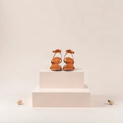 Sepatu di pajangan pastel