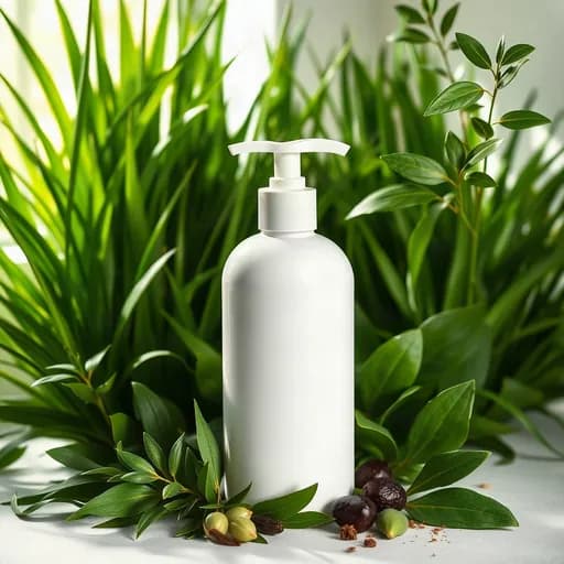 Skincare di antara daun hijau