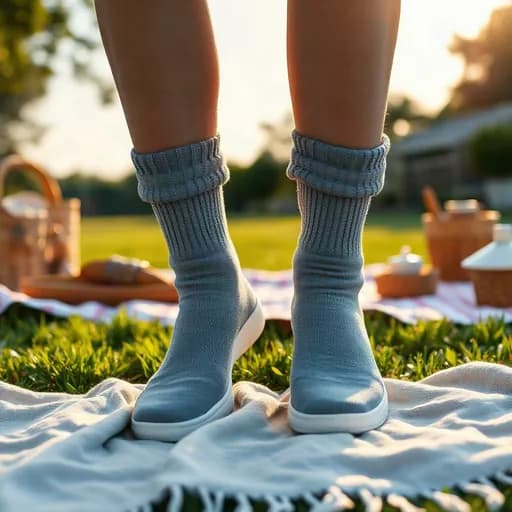 Sepatu dipakai model yang sedang melangkah